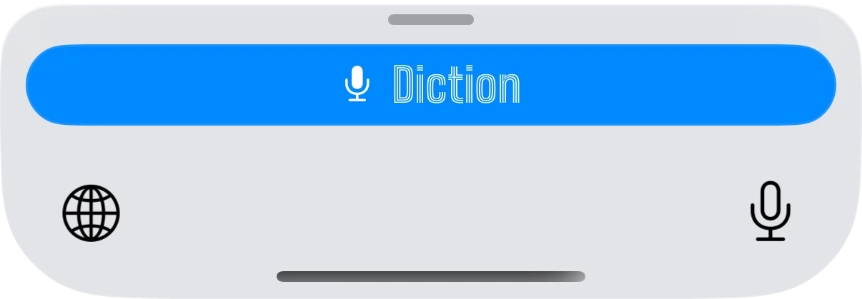 Diction keyboard, just the bar, light mode