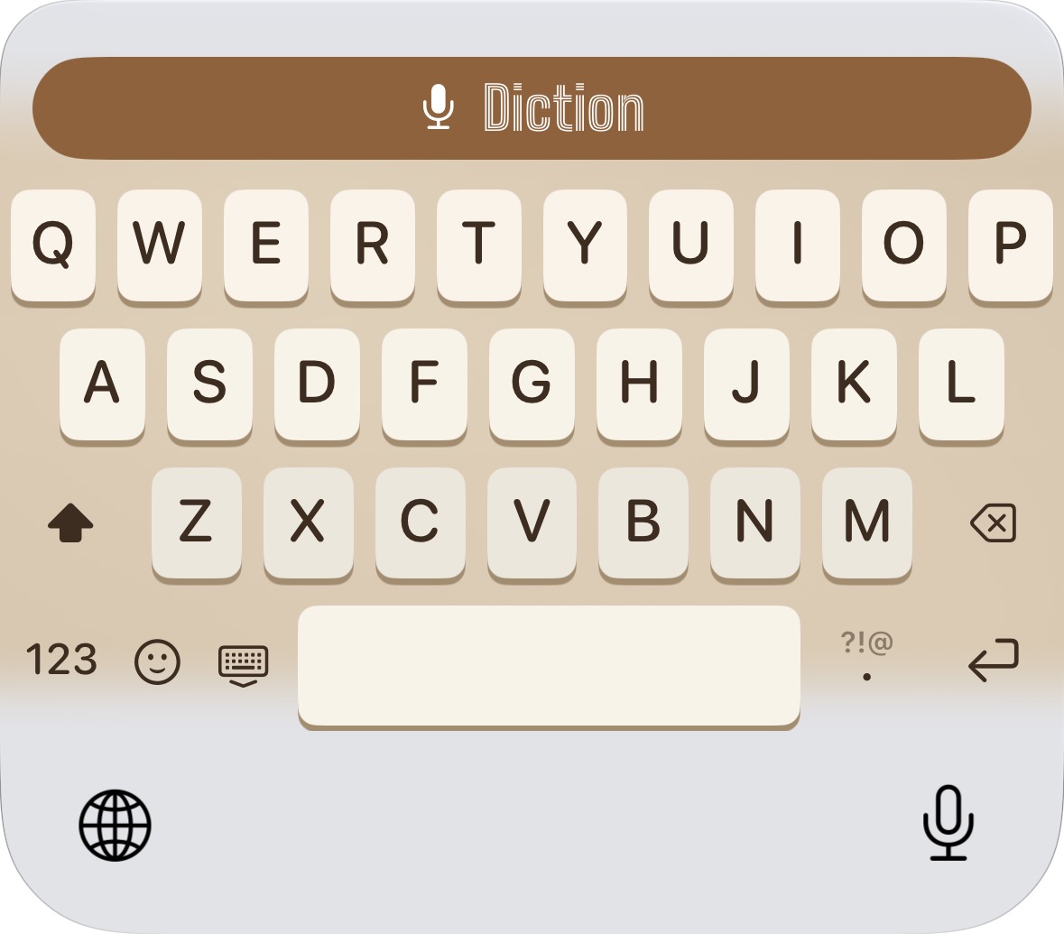 Diction keyboard Latte theme