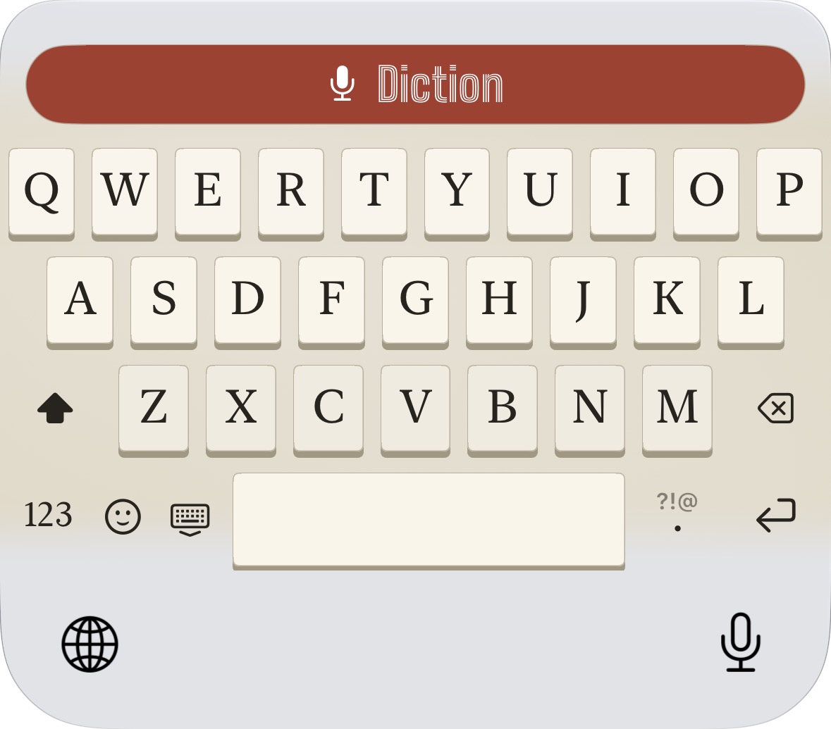 Diction keyboard Typewriter theme